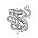  Title: "Sunlit Serpent's Embrace"  Description: In a serene, sun-drenched clearing, a nurse, mother, and snake are inte tattoo design idea