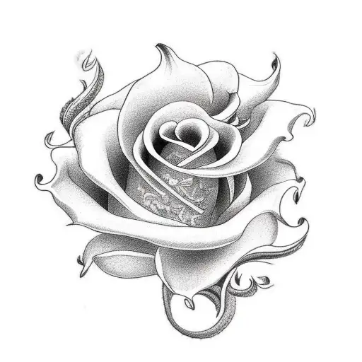 rose and calla Lilly and Lilly  tattoo design idea