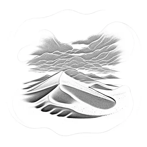 sand dune tattoo design idea