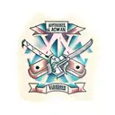 axe and chainsaw tattoo design idea