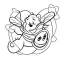 winne the Pooh with butterflys and semicolon  tattoo design idea