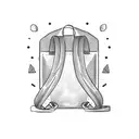 man sranding with backpack tattoo design idea