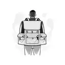 man standing with backpack looking like traveller and add musafir word in tattoo tattoo design idea