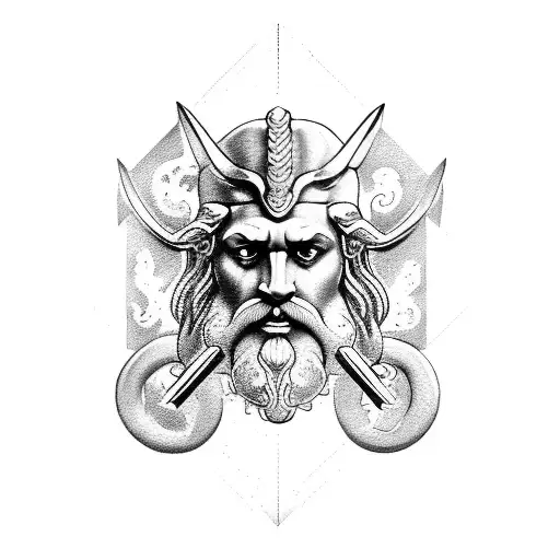 Zeus, atlas and Poseidon sleeve tattoo  tattoo design idea