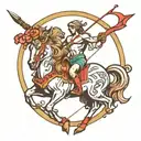 centaur drawing a bow with two arrows tattoo design idea