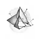 upside-down triangle with icy moon tattoo design idea