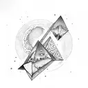upside-down triangle with icy moon tattoo design idea