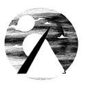 upside-down triangle with icy moon tattoo design idea