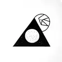 upside-down triangle with icy moon tattoo design idea