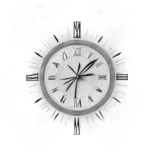 Clock ghosts time wind tattoo design idea