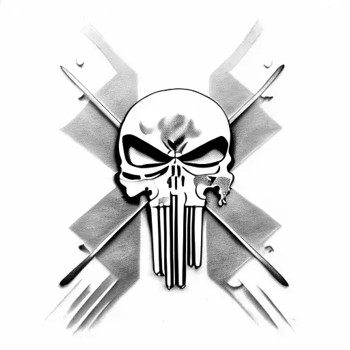 punisher si vas pace parabellum tattoo design idea
