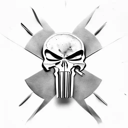 punisher si vas pace parabellum tattoo design idea