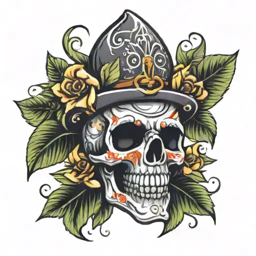 skull happy florida tattoo design idea
