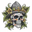 skull happy florida tattoo design idea