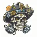 skull happy florida tattoo design idea