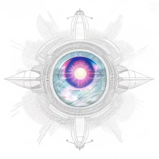 icarus Flying into the sun space planets tattoo design idea