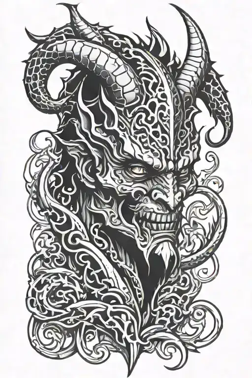 demon tattoo design idea