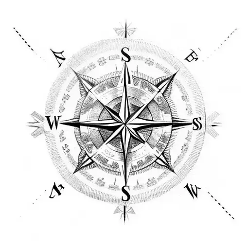 jack sparrows compass tattoo design idea