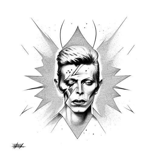Bowie black star tattoo design idea