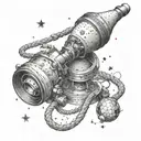 Stethoscope morphing into a telescope reaching for the stars tattoo design idea