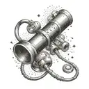 Stethoscope morphing into a telescope reaching for the stars tattoo design idea