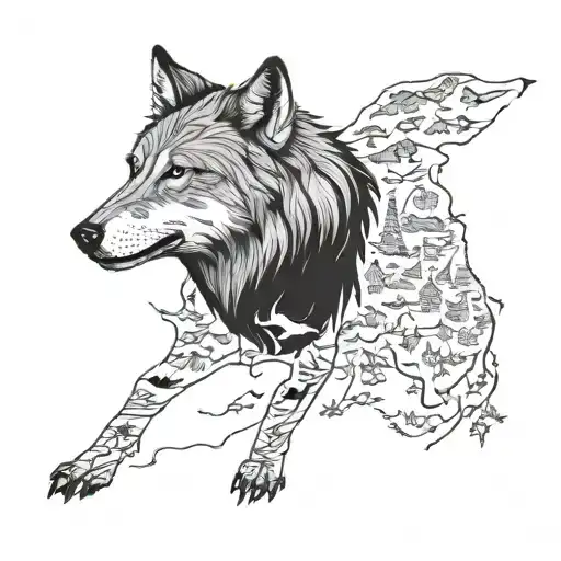 I want to fill my arm with the countries animals that i visited like the Wolf from Italy and bird tocororo from Cuba tattoo design idea