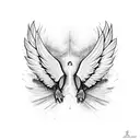 broken wing tattoo design idea
