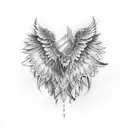 broken wing tattoo design idea
