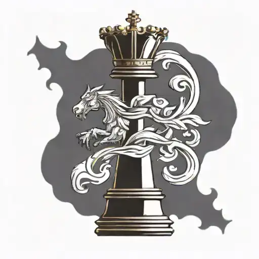 phonix rising chess piece bishop tattoo design idea