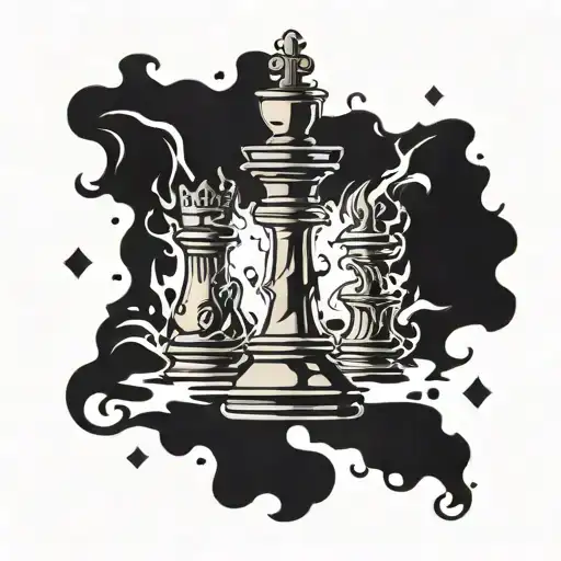 phonix rising chess piece bishop tattoo design idea