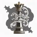 phonix rising chess piece bishop tattoo design idea
