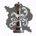 phonix rising chess piece bishop tattoo design idea