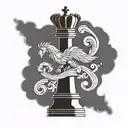 phonix rising chess piece bishop tattoo design idea