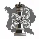 phonix rising chess piece bishop tattoo design idea