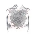chest tatto,trans scar cover up tattoo design idea