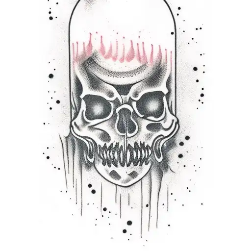 number "17" in a horror style, medium size, illusion of ink dripping off it tattoo design idea