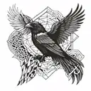 odin's ravens tattoo design idea