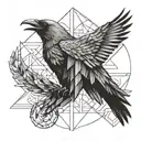 odin's ravens tattoo design idea
