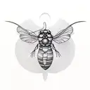 a cicada and a crescent moon above it tattoo design idea