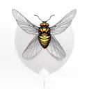 cicada with polume tattoo design idea