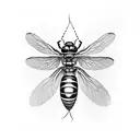 cicada with polume tattoo design idea