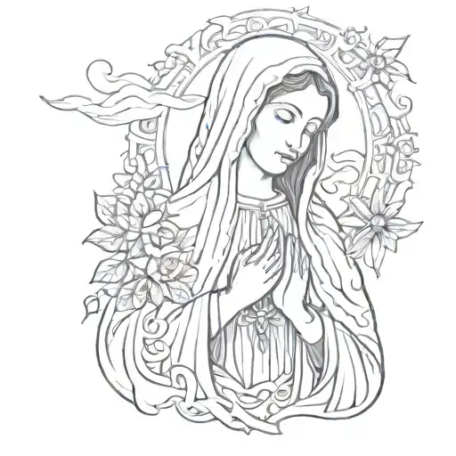 Virgen de Lourdes  tattoo design idea
