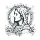 Virgen de Lourdes  tattoo design idea