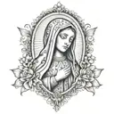 Virgen de Lourdes  tattoo design idea