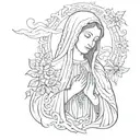 Virgen de Lourdes  tattoo design idea