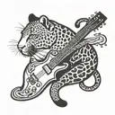 GUITAR LEOPARD PRINT tattoo design idea