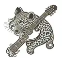 GUITAR LEOPARD PRINT tattoo design idea
