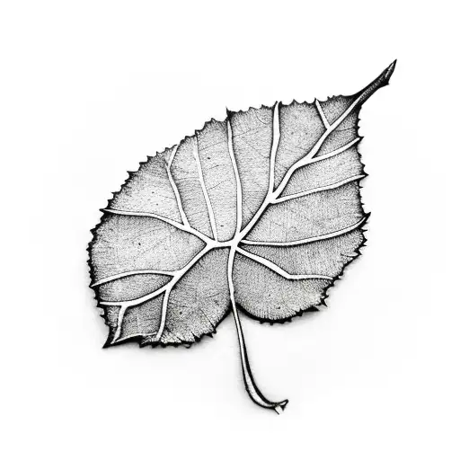 A majestic plane tree leaf on a patch of rich soil tattoo design idea