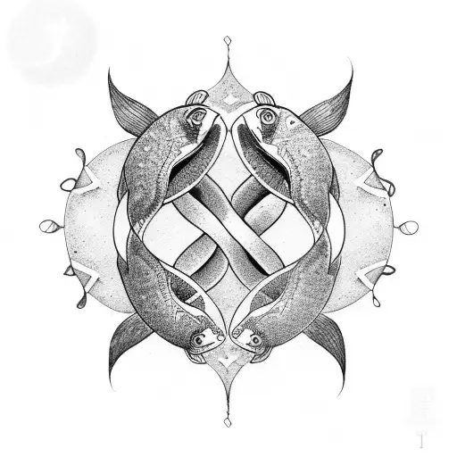 entwined pisces and libra tattoo design idea