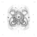 entwined glyph pisces and libra tattoo design idea